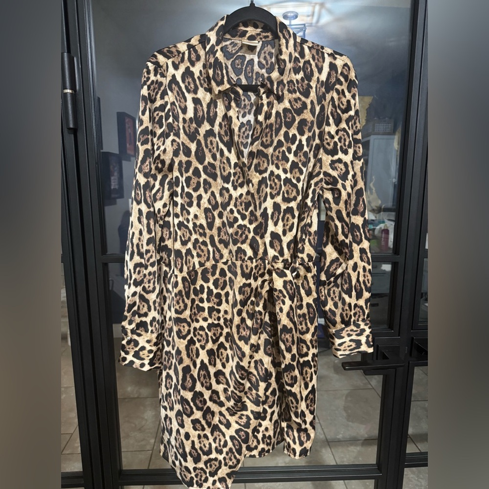 Leopard Print Wrap Dress